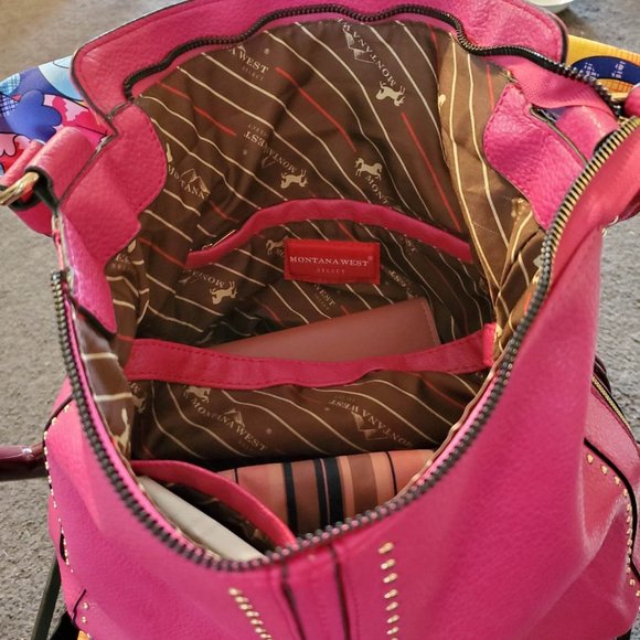 New Montana West Concealed Carry Handbag in Fuschia Pink - Picture 2 of 5